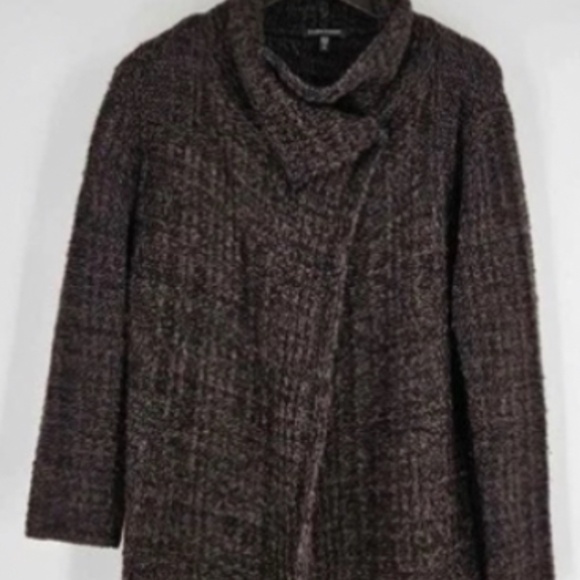 Eileen Fisher Sweaters - EILEEN FISHER 2x Brown Wool Blend Long Knee Length Cardigan Jacket Sweater EUC
